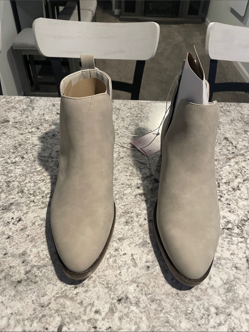 Serra Light Taupe Suede Ankle Booties